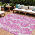 10 X 14 Pink Blush And Mauve Abstract Washable Indoor Outdoor Area Rug