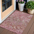 3 X 5 Pink Blush And Mauve Geometric Washable Indoor Outdoor Area Rug