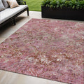 5 X 8 Pink Blush And Mauve Geometric Washable Indoor Outdoor Area Rug