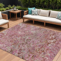 10 X 14 Pink Blush And Mauve Geometric Washable Indoor Outdoor Area Rug
