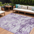 9 X 12 Lavender Purple And Lilac Floral Washable Indoor Outdoor Area Rug