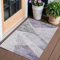 3 X 5 Purple Gray And Charcoal Abstract Washable Indoor Outdoor Area Rug