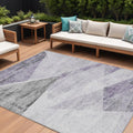 8 X 10 Purple Gray And Charcoal Abstract Washable Indoor Outdoor Area Rug
