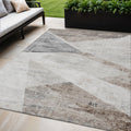5 X 8 Silver Beige And Gray Abstract Washable Indoor Outdoor Area Rug