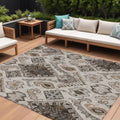 9 X 12 Brown And Beige Moroccan Washable Indoor Outdoor Area Rug