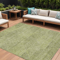 10 X 14 Artichoke Green And Fern Green Geometric Washable Indoor Outdoor Area Rug