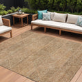8 X 10 Copper Brown And Terra Cotta Geometric Washable Indoor Outdoor Area Rug