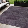 5 X 8 Eggplant Purple And Gray Geometric Washable Indoor Outdoor Area Rug