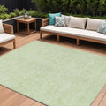 9 X 12 Artichoke Green And Mint Green Floral Washable Indoor Outdoor Area Rug