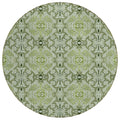 8 Artichoke Green And Fern Green Round Medallion Washable Indoor Outdoor Area Rug