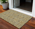 3 X 5 Brown Beige And Tan Medallion Washable Indoor Outdoor Area Rug