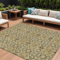 8 X 10 Brown Beige And Tan Medallion Washable Indoor Outdoor Area Rug