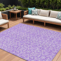 9 X 12 Lavender Medallion Washable Indoor Outdoor Area Rug