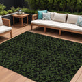 8 X 10 Olive Green And Green Medallion Washable Indoor Outdoor Area Rug