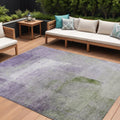 8 X 10 Purple Lavender And Green Abstract Washable Indoor Outdoor Area Rug