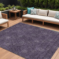 8 X 10 Eggplant And Purple Floral Washable Indoor Outdoor Area Rug