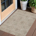 3 X 5 Khaki Beige And Tan Floral Washable Indoor Outdoor Area Rug