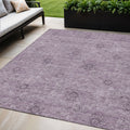5 X 8 Plum And Purple Floral Washable Indoor Outdoor Area Rug
