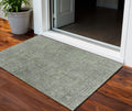 3 X 5 Fern Green And Gray Southwestern Washable Indoor Outdoor Area Rug