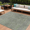 9 X 12 Fern Green And Gray Southwestern Washable Indoor Outdoor Area Rug