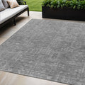 5 X 8 Gray And Charcoal Southwestern Washable Indoor Outdoor Area Rug