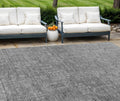 8 X 10 Gray And Charcoal Southwestern Washable Indoor Outdoor Area Rug
