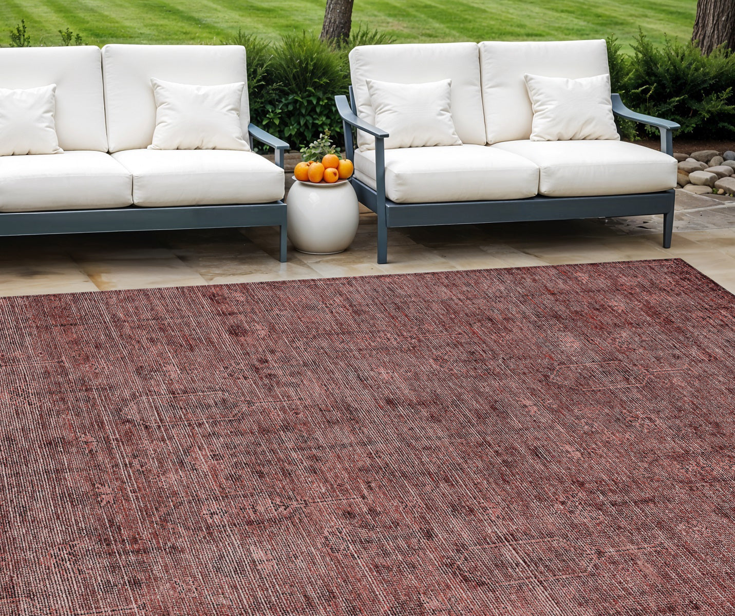 10 X 14 Orange And Copper Southwestern Washable Indoor Outdoor Area Rug
