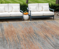 9 X 12 Salmon Gray And Charcoal Abstract Washable Indoor Outdoor Area Rug