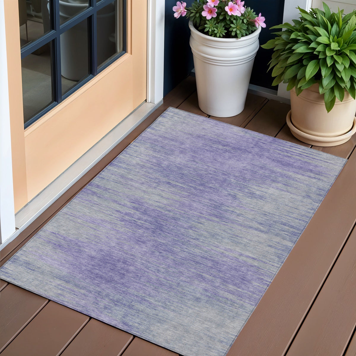 3 X 5 Plum And Purple Abstract Washable Indoor Outdoor Area Rug