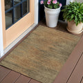 3 X 5 Terra Cotta Brown And Copper Abstract Washable Indoor Outdoor Area Rug