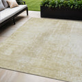 5 X 8 Beige And Taupe Abstract Washable Indoor Outdoor Area Rug