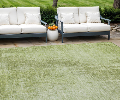 10 X 14 Sage And Green Abstract Washable Indoor Outdoor Area Rug