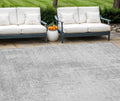 9 X 12 Silver And Gray Abstract Washable Indoor Outdoor Area Rug