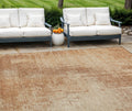 8 X 10 Terra Cotta And Copper Abstract Washable Indoor Outdoor Area Rug