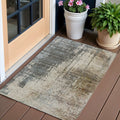 3 X 5 Beige Brown And Gray Abstract Washable Indoor Outdoor Area Rug