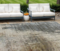 9 X 12 Beige Brown And Gray Abstract Washable Indoor Outdoor Area Rug