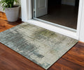 3 X 5 Sage Beige And Brown Abstract Washable Indoor Outdoor Area Rug