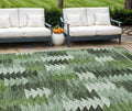 10 X 14 Olive Green And Fern Green Southwestern Washable Indoor Outdoor Area Rug