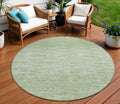 8 Artichoke Green And Green Round Abstract Washable Indoor Outdoor Area Rug
