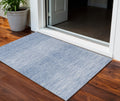 3 X 5 Denim Blue And Blue Abstract Washable Indoor Outdoor Area Rug
