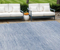 9 X 12 Denim Blue And Blue Abstract Washable Indoor Outdoor Area Rug