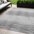 5 X 8 Gray And Charcoal Abstract Washable Indoor Outdoor Area Rug