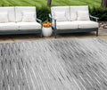 8 X 10 Gray And Charcoal Abstract Washable Indoor Outdoor Area Rug
