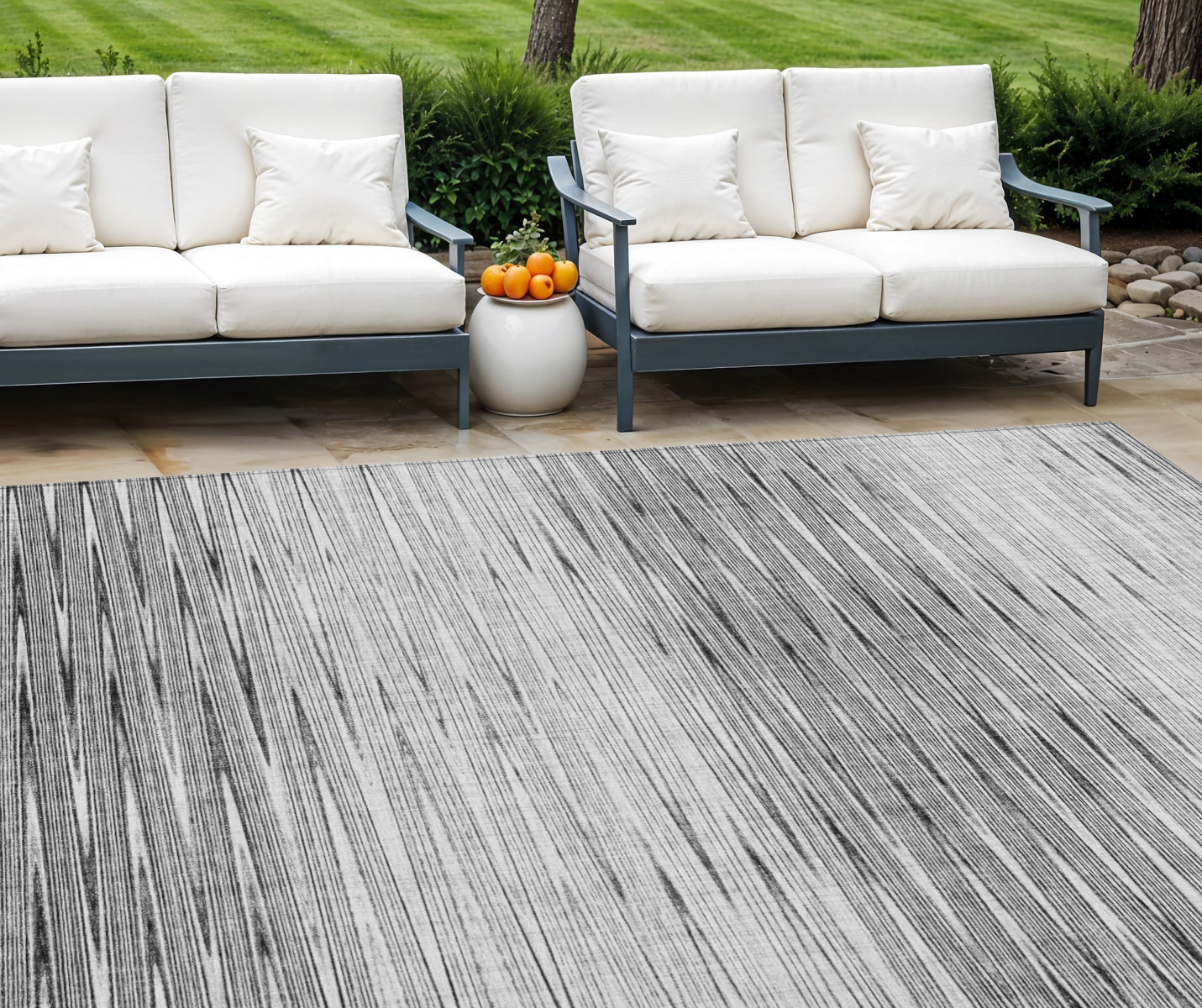 10 X 14 Gray And Charcoal Abstract Washable Indoor Outdoor Area Rug