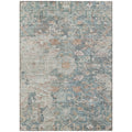 3 X 5 Green Blue And Gray Oriental Washable Indoor Outdoor Area Rug