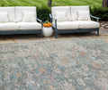 9 X 12 Green Blue And Gray Oriental Washable Indoor Outdoor Area Rug