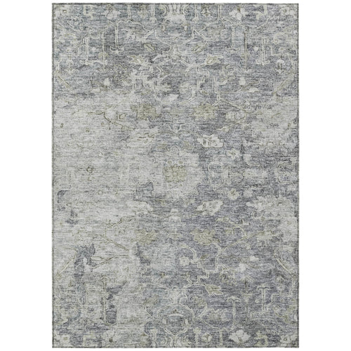 3 X 5 Gray Beige And Charcoal Oriental Washable Indoor Outdoor Area Rug