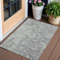 3 X 5 Plum Purple And Olive Green Oriental Washable Indoor Outdoor Area Rug