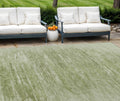 10 X 14 Artichoke Green And Fern Green Abstract Washable Indoor Outdoor Area Rug
