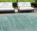 9 X 12 Aqua And Teal Blue Abstract Washable Indoor Outdoor Area Rug